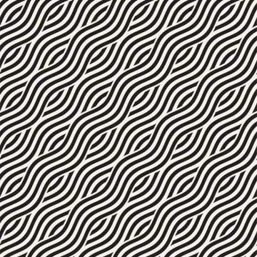 Abstract geometric pattern with wavy lines. Interlacing rounded stripes des.. イラスト素材