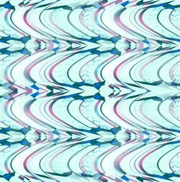 Abstract geometric pattern wavy lines aquamarine blue green purple Stock Illustration