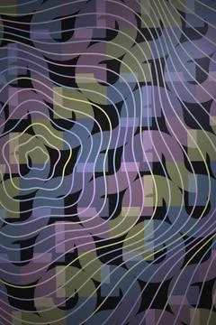 Abstract Geometric Pattern with Wavy Lines Stock Illustration