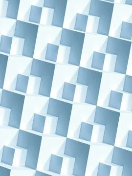 Abstract geometric pattern, white cubes 3d Stock Illustration
