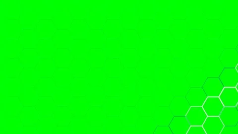 Abstract geometric pattern with white glowing hexagons on a green background Stock Footage 341822732