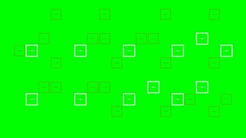 Abstract geometric pattern with white outlined squares on green background Stock Footage 340266465