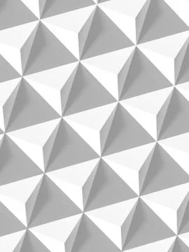 Abstract geometric pattern, white pyramids 3d Stock Illustration