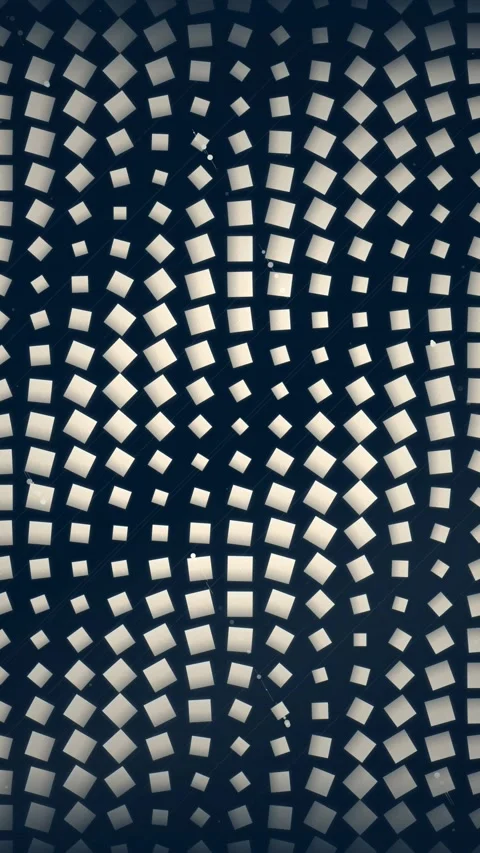 Abstract Geometric Pattern of White Squares on Dark Blue Background, Dynami.. Stock Footage 347698723