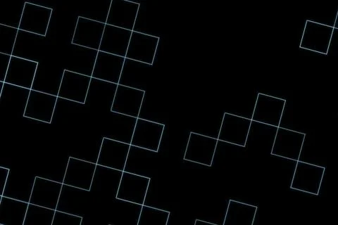 Abstract geometric pattern with white squares on black background Stock Illustration