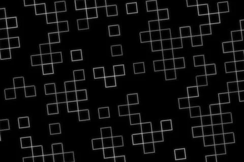 Abstract geometric pattern with white squares on black background Illustrazione stock