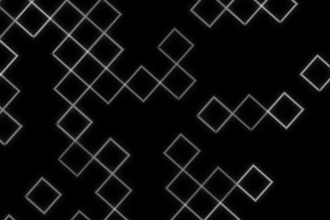 Abstract geometric pattern with white squares on black background 库存插图