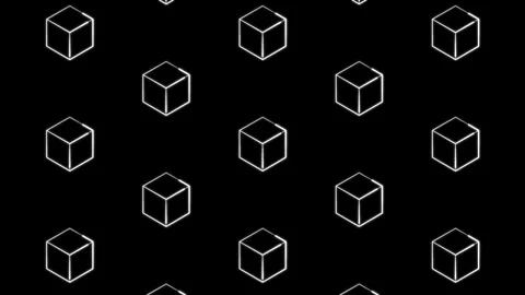 Abstract geometric pattern wireframe cubes on back background for tech, business Video stock 333240742
