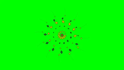 Abstract geometric pattern with yellow and dark shapes on green background Stock Footage 340266352