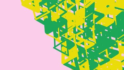 Abstract geometric pattern with yellow and green triangles Stock Illustration