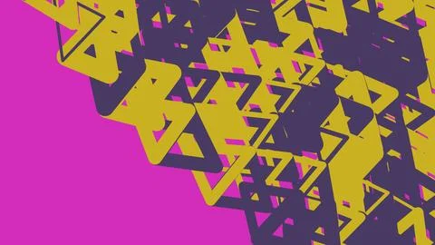 Abstract geometric pattern with yellow and purple triangles Stock Illustration