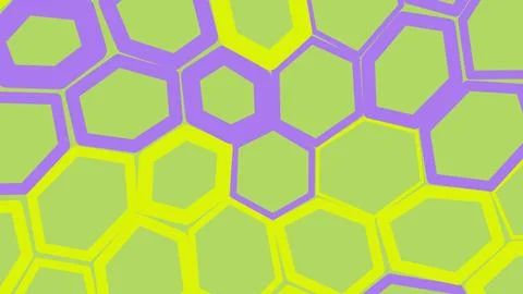 Abstract geometric pattern with yellow and purple hexagons 스톡 일러스트