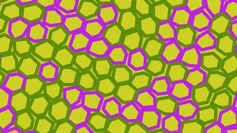 Abstract geometric pattern with yellow and purple hexagons Illustrazione stock