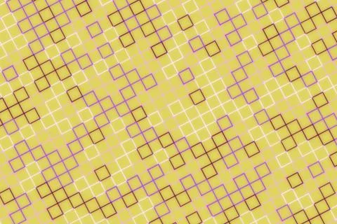 Abstract geometric pattern with yellow background and purple lines 库存插图