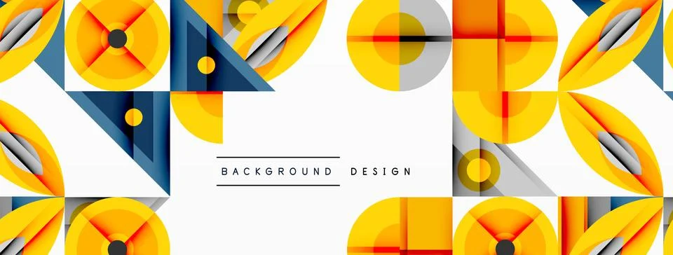 Abstract geometric pattern. Yellow, blue, gray shapes create modern design. 스톡 일러스트