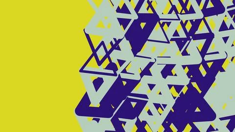 Abstract geometric pattern with yellow blue and grey triangles イラスト素材