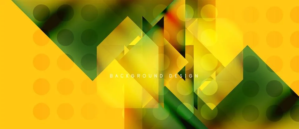 Abstract geometric pattern. Yellow, green hues blend. Modern design features Stock Illustration