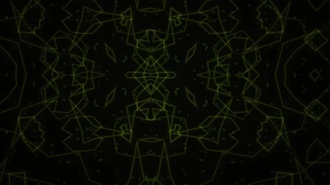 Abstract Geometric Pattern with Yellow Lines on Black Background. Stock Footage 334460840