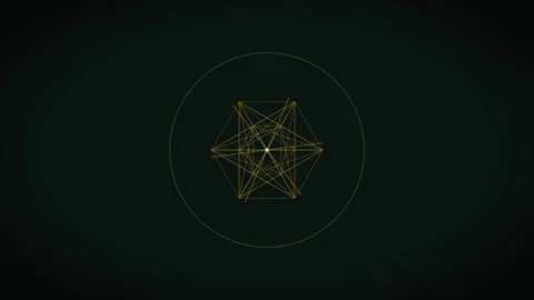 Abstract geometric pattern with yellow lines on dark background Stock Footage 336994230