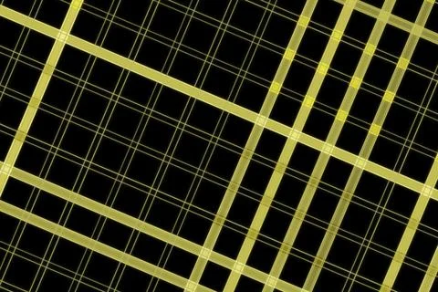 Abstract geometric pattern with yellow lines on black background 库存插图