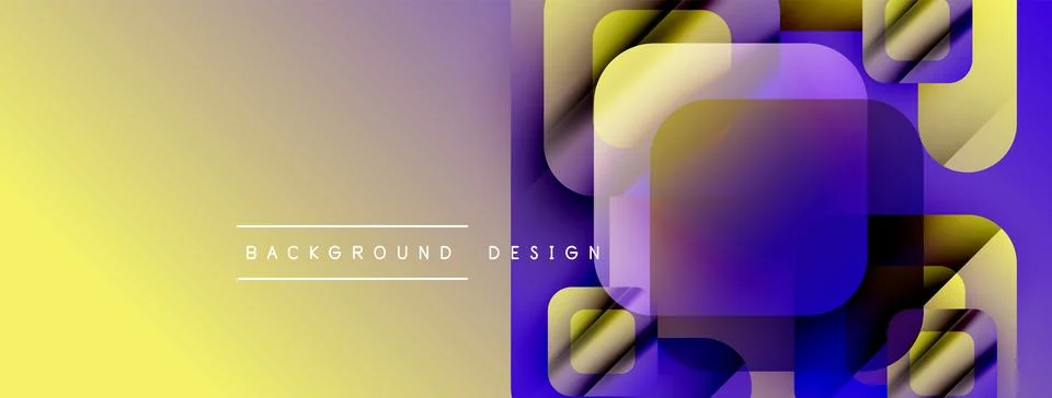 Abstract geometric pattern. Yellow, purple gradients create modern visual Stock Illustration
