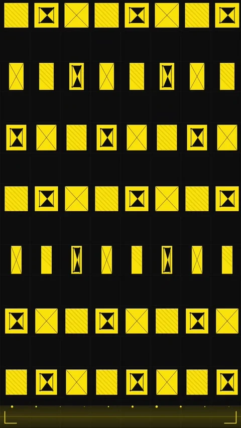 Abstract Geometric Pattern with Yellow Rectangles and Black Background Stock Footage 346203003