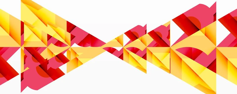 Abstract geometric pattern. Yellow, red shapes create dynamic, repeating design. Stock Illustration