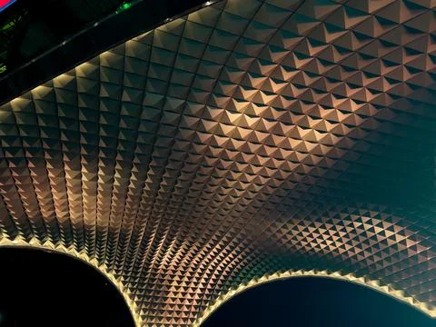 Abstract Geometric Patterned Architectural Ceiling Stock Photos