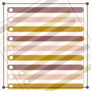 Abstract geometric patterned bars with diagonal stripes and circular ends Stock Illustration