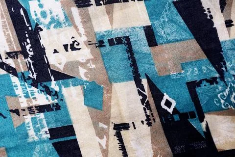 Abstract Geometric Patterned Fabric Texture Stock Photos