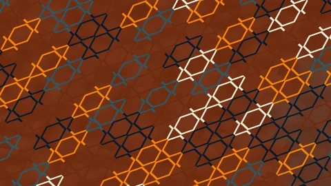 Abstract Geometric Patterning in Multicolored Diamond Grid Over Brown Backg.. Stock Footage 337888790