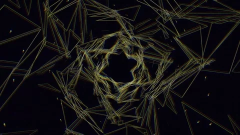 Abstract geometric patterns form a swirling shape with Stock Footage 340151227