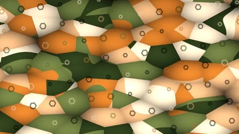 Abstract Geometric Patterns Forming Colorful Blocks in Dynamic Organic Shapes Stock Footage 327945379