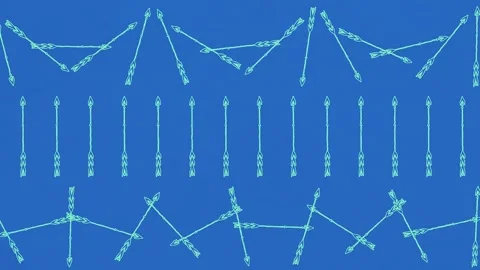 Abstract Geometric Patterns with Intersecting Lines on Vibrant Blue Backgro.. Stock Footage 302249304