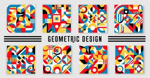 Abstract geometric patterns with minimal graphics Stock Illustration