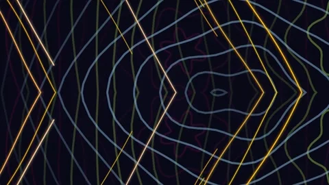 Abstract Geometric Patterns with Neon Lines. Video stock 330132610