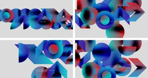 Abstract geometric patterns. Overlapping circles create vibrant color gradients. Illustrazione stock