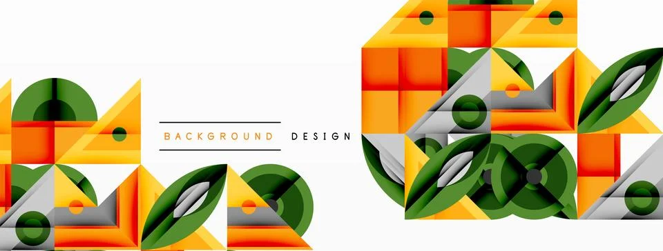 Abstract geometric patterns. Overlapping shapes create dynamic visual effect. イラスト素材