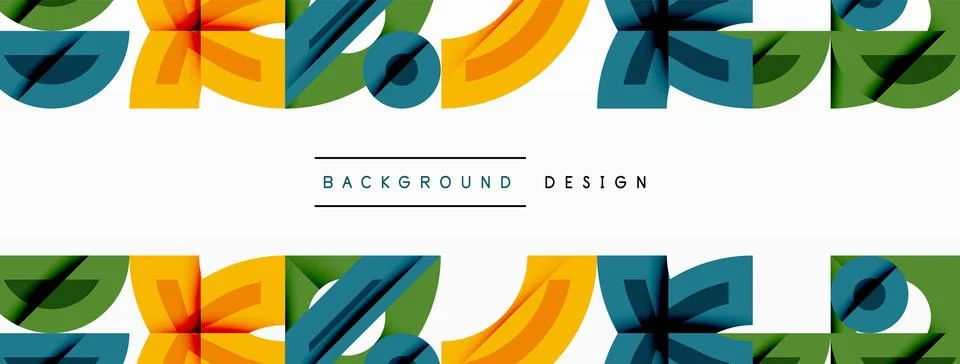 Abstract geometric patterns repeat. Bright colors create dynamic visual texture. Illustrazione stock