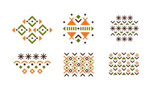 Abstract geometric patterns set vector Illustration on a white background Illustrazione stock