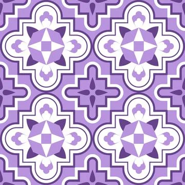 Abstract Geometric Patterns in Shades of Purple, Modern Vector Background Illustrazione stock
