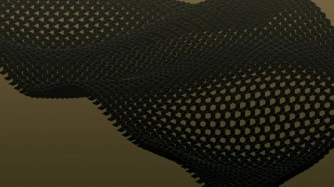 Abstract geometric patterns shift and flow against a warm brown backdrop Stock Footage 327338921