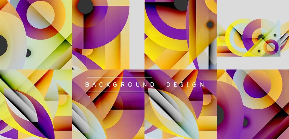 Abstract geometric patterns, vibrant colors, dynamic composition. Modern design Illustrazione stock