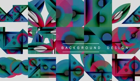 Abstract geometric patterns, vibrant colors, modern design elements. Tiles 스톡 일러스트