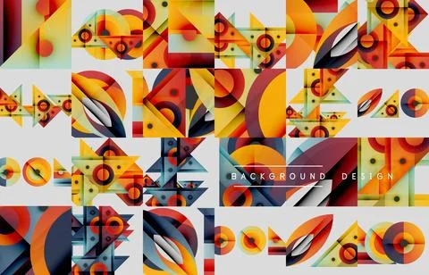 Abstract geometric patterns, vibrant colors, modern design elements. Compos.. 스톡 일러스트