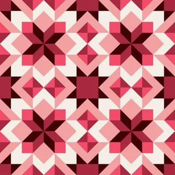 Abstract geometric pattern,square shape and triangle shape tiles, red color.. Illustrazione stock