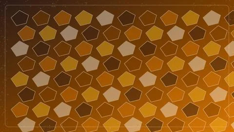 Abstract geometric pentagon pattern background in warm orange tones with ce.. Stock Illustration