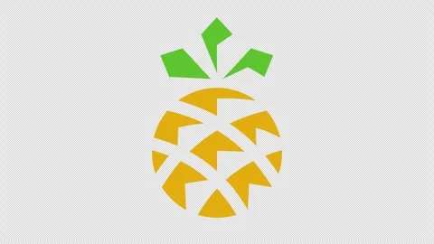 Abstract geometric pineapple fruit graphic animation Stock Footage 255465830