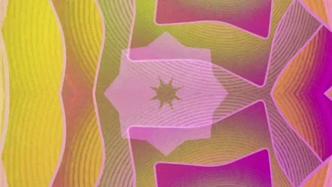 Abstract geometric pink and yellow tunnel pattern a hypnotic and retro-inspired Stockbeeldmateriaal 336036760