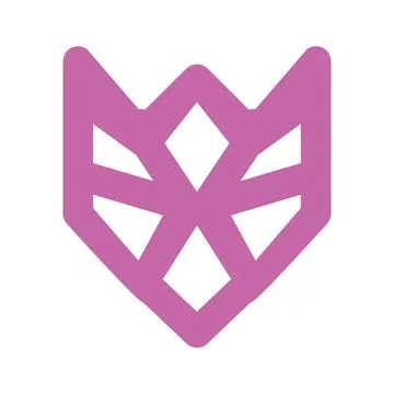 Abstract Geometric Pink Crown Logo Stock Illustration